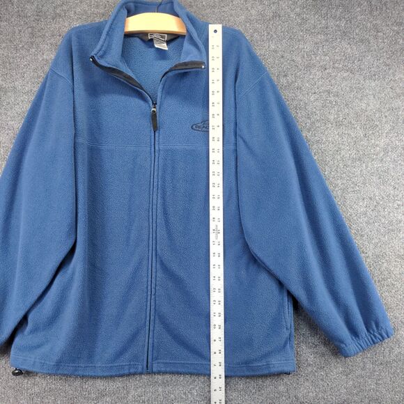 Team RealTree Mens Full Zip Fleece Jacket Blue Large Outdoors Hunting Logo - Picture 11 of 13